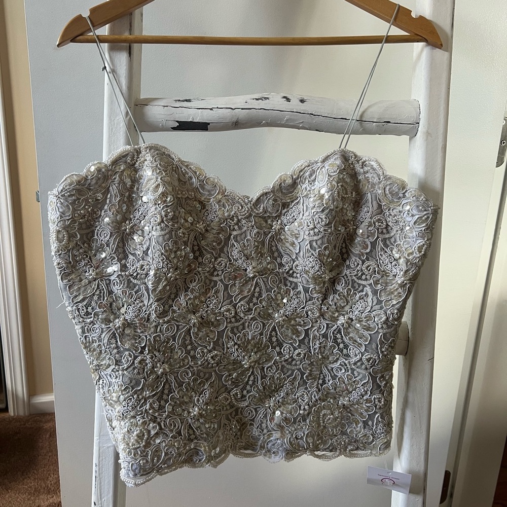 Beaded corset bodice top